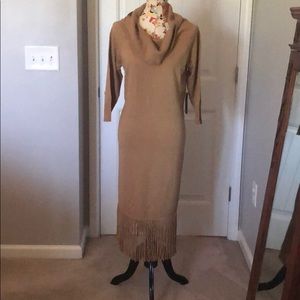 NY&CO TAN FRINGED DRESS